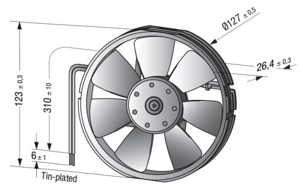 Вентилятор осевой DC,   4412 FGL-573